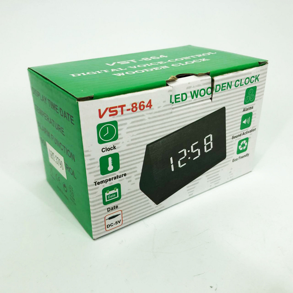 Настільний годинник зі світлодіодним дисплеєм VST-864, Електронні настільні AD-787 годинники digital Київ - фото 1