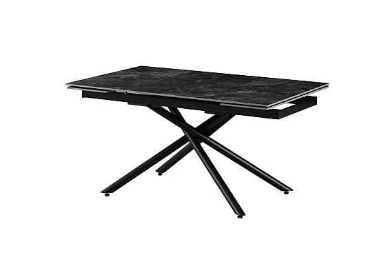 Стіл Мелані 140 (+60)*90, чорний/кераміка антрацит Киев