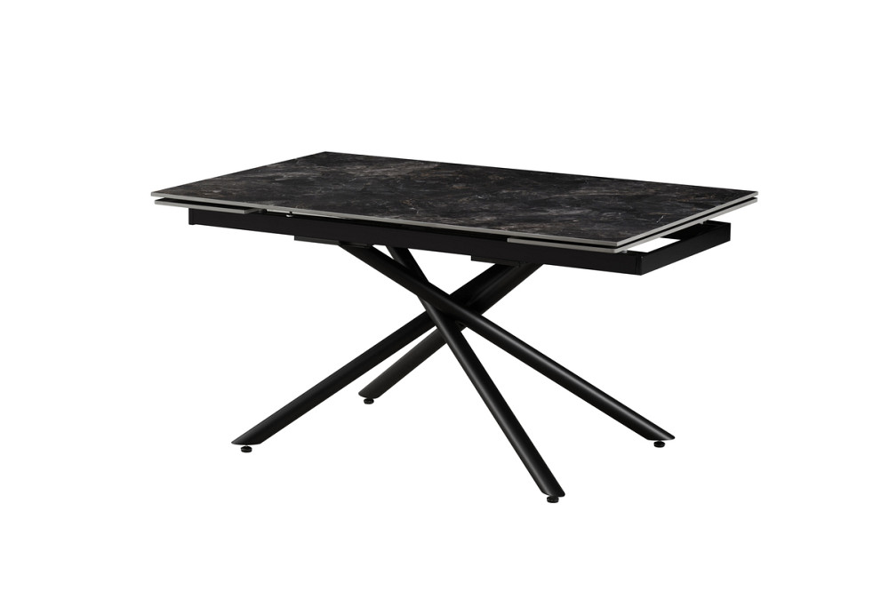 Стіл Мелані 140 (+60)*90, чорний/кераміка антрацит Київ - фото 1