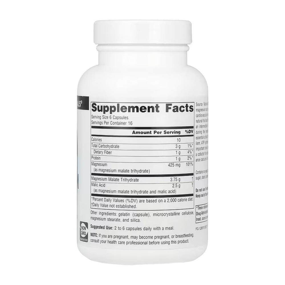 Магній малат Source Naturals Magnesium Malate 625 мг 100 капсул Луцьк - фото 2