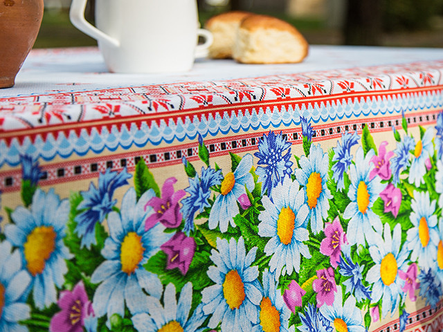 Ecotton Скатертина Ecotton 150х200 см бавовняна з рогожки Ромашки 18825/1 в Українському стилі Киев - изображение 2