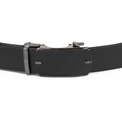 Ремінь Vintage Чоловічий з матовою чорною вставкою на пряжці Чорний (20319) Вінниця - фото 6