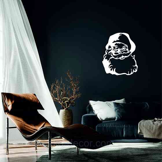 Декоративное настенное Панно «Дед Мороз», Декор на стену 50*48 см, Белый Киев