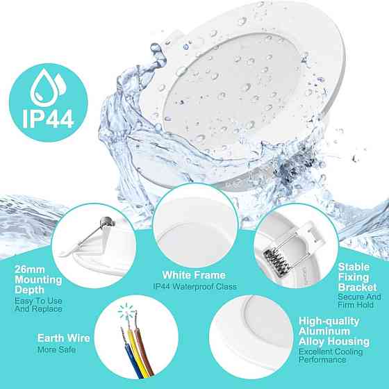 Світлодіодний вбудований прожектор тепле біле світло 4000K без регулювання яскравості 220V 6W UKawhi TD-601 Дніпро