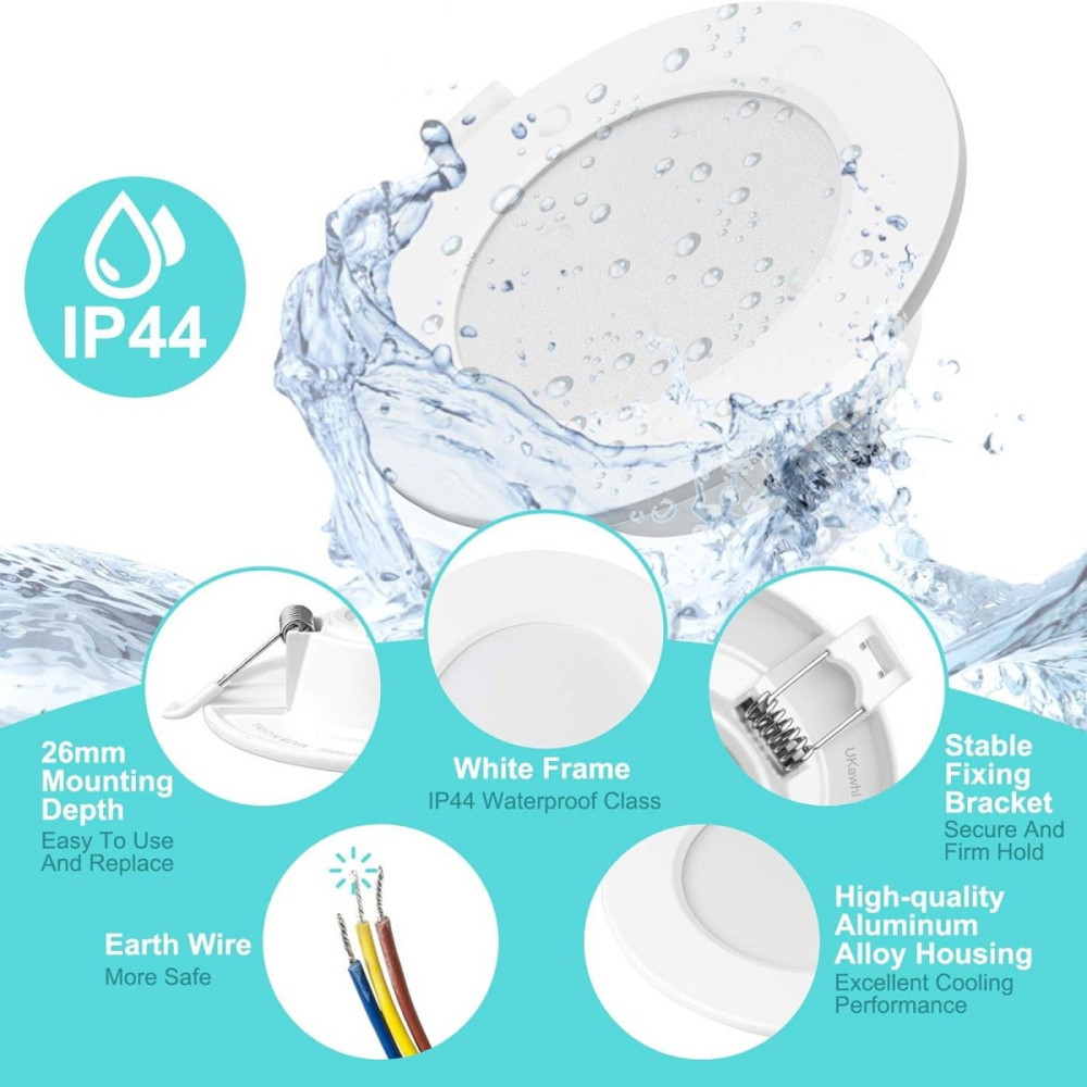 Світлодіодний вбудований прожектор тепле біле світло 4000K без регулювання яскравості 220V 6W UKawhi TD-601 Дніпро - фото 4