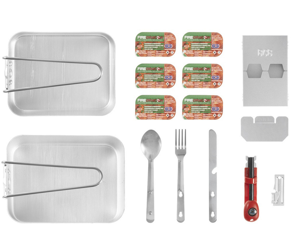 Туристичний Набір Посуду зі столовими приладами + кремінь з паливом BCB "Adventure Cooking" (CN020) Сталь Нововолинськ - фото 1