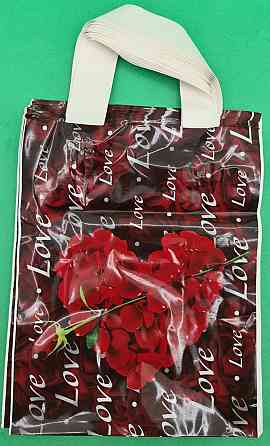 Пакет ламінований з петлевою ручкою "Серце з трояндою" 23см 29см 50мк (50 шт) Харків