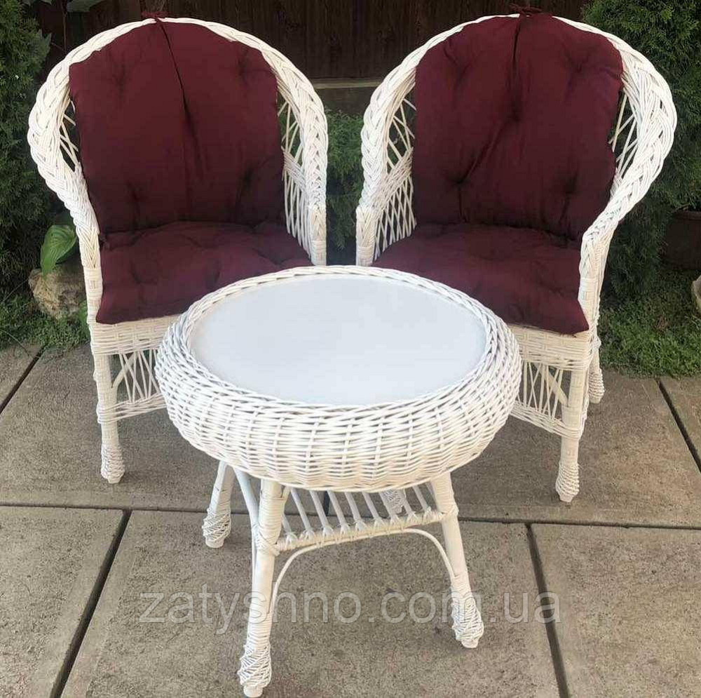 Плетеная белая мебель  |  Мебель из лозы белая |мебель плетеная с журнальным столом Киев - изображение 2