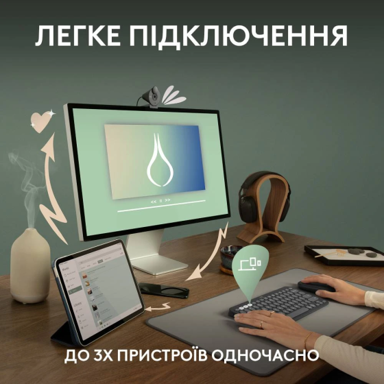 Клавіатура Logitech K380s Pebble Keys 2 Tonal White (6915630) Київ