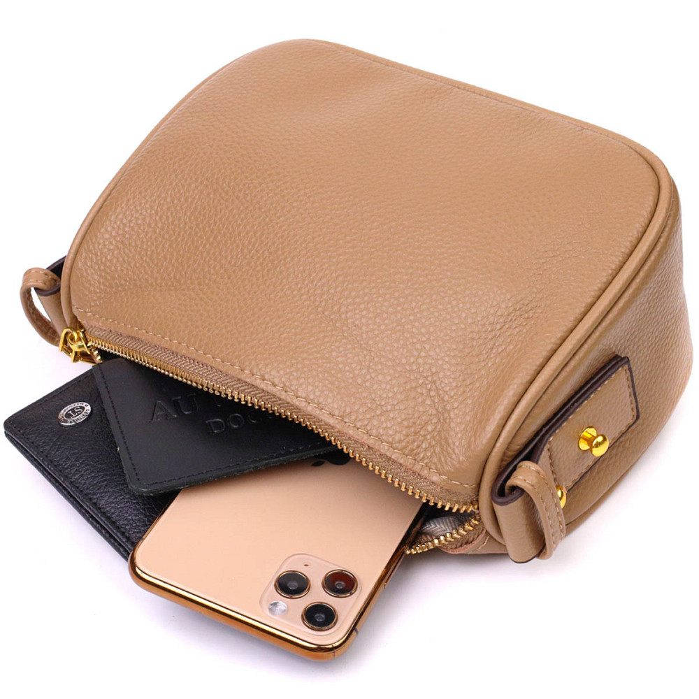 Сумка на плечо кросс-боди из натуральной кожи 22128 Vintage Бежевая Киев - изображение 7