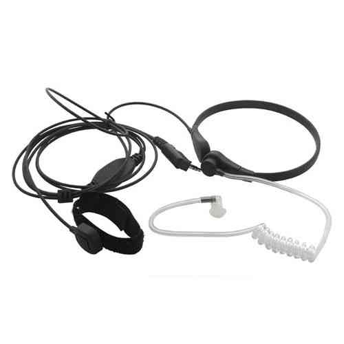 Гарнітура-ларингофон для рації з виносною кнопкою Push-to-Talk і прихованим навушником з крученим шнуром Київ