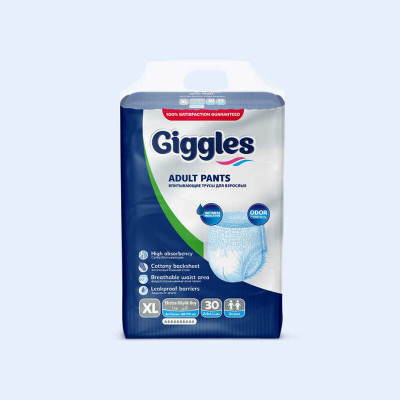 Подгузники для взрослых Giggles Extra Large 120-170 см 30 шт (8680131205011) Винница - изображение 1