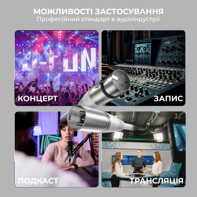 Мікрофонний кабель Fifine XLR Male to Female White 1.8 м (L9CW) Вінниця - фото 8