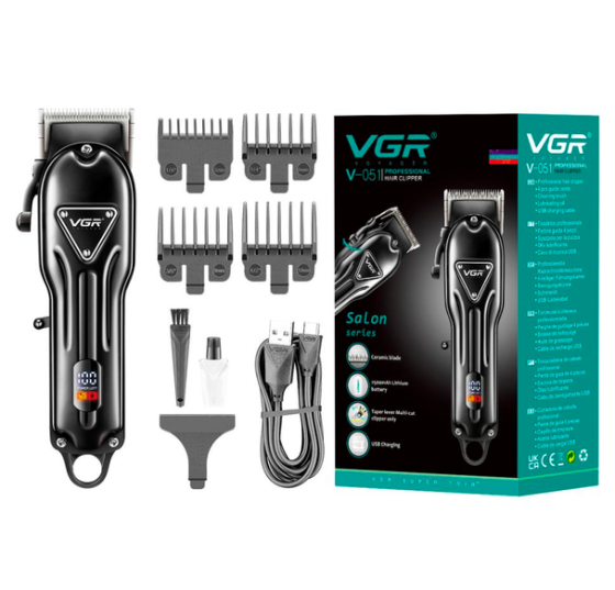 Машинка для стрижки аккумуляторная VGR V-051 2500 mAh LED дисплей (4 насадки) Киев