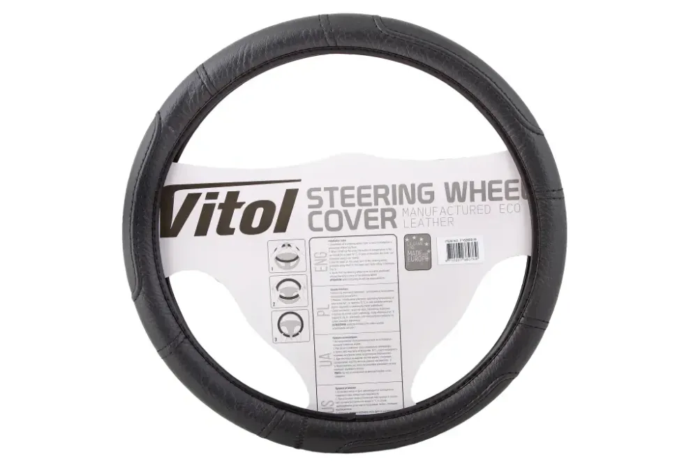 Оплітка на кермо M без запаху Vitol F-16280B-M чорний під шкіру Вінниця - фото 2