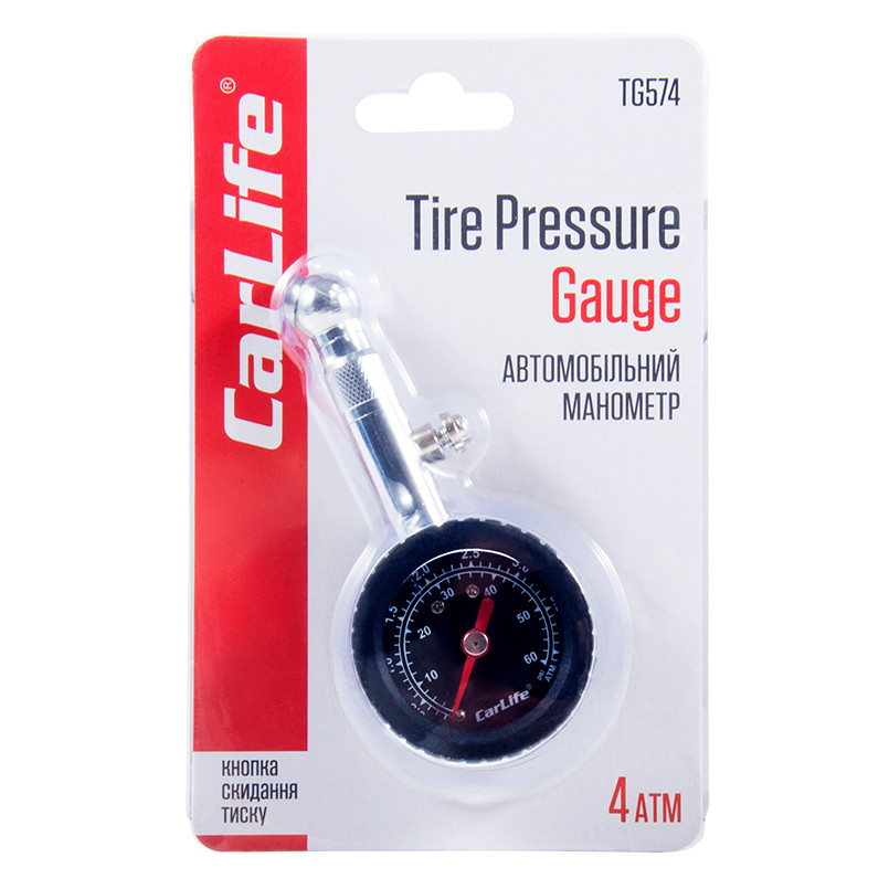 Манометр автомобильный Carlife 0-110 PSI (TG574) Львов - изображение 2