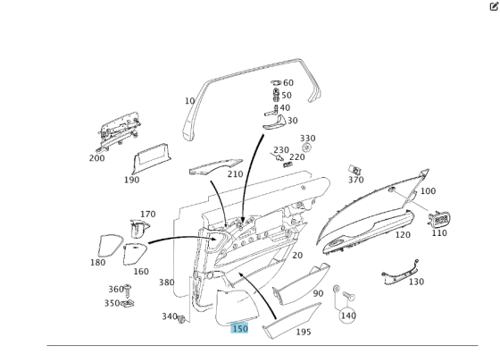 Mercedes-Benz  A2117370588 9B51 Накладка динаміка на карті задніх лівих дверей колір антрацит E-class W211 E-class S211 Одеса
