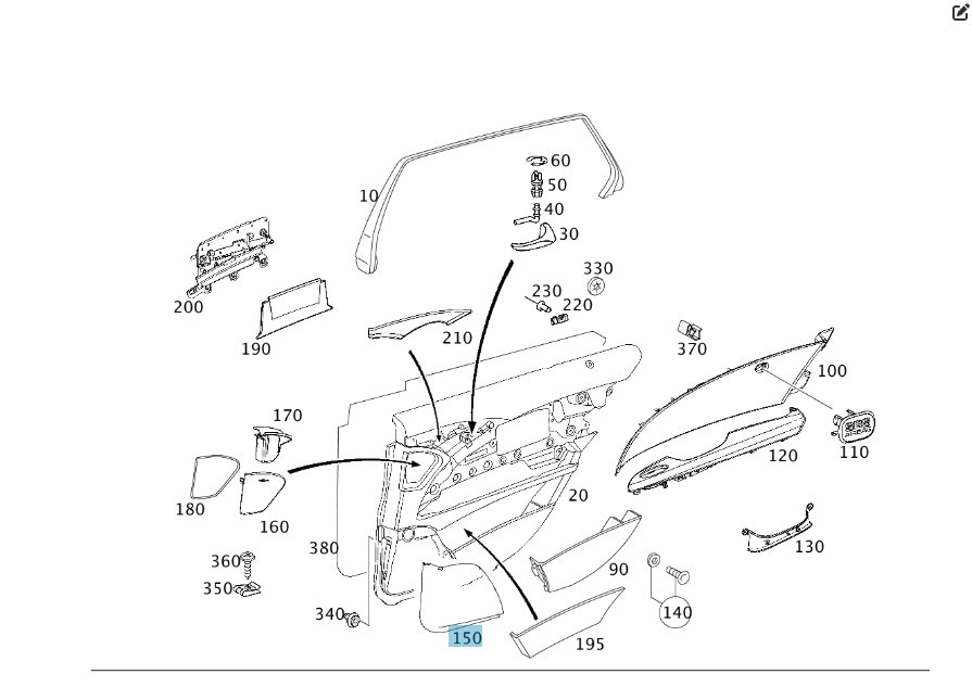 Mercedes-Benz  A2117370588 9B51 Накладка динаміка на карті задніх лівих дверей колір антрацит E-class W211 E-class S211 Одеса - фото 2