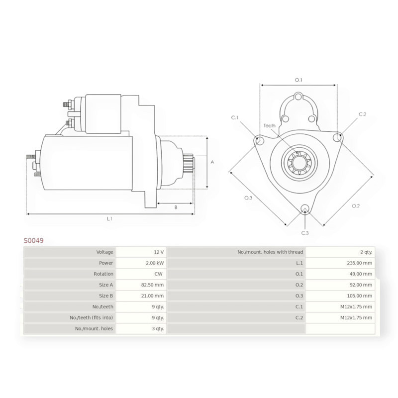Стартер автомобиль Фольцваген LT 2.5TDI (1996-2006) (2кВт, 9 зуб) Мукачево - изображение 5