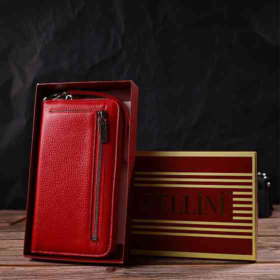 Яскравий клатч для жінок із натуральної шкіри CANPELLINI 21921 Червоний Київ