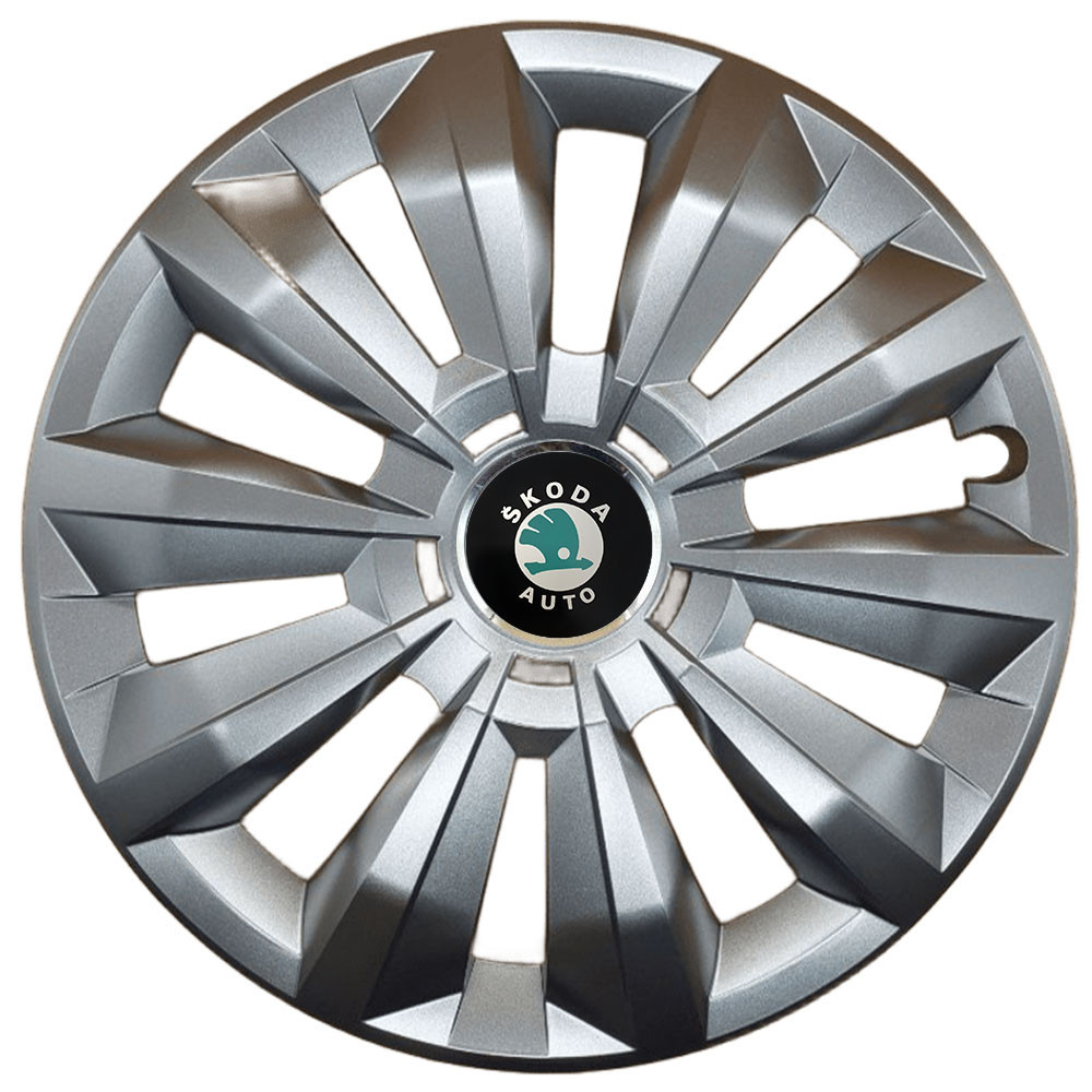 Автомобільні модельні ковпаки R16 Skoda (зелена) 434 4шт, SJS, сріблясті Київ - фото 1