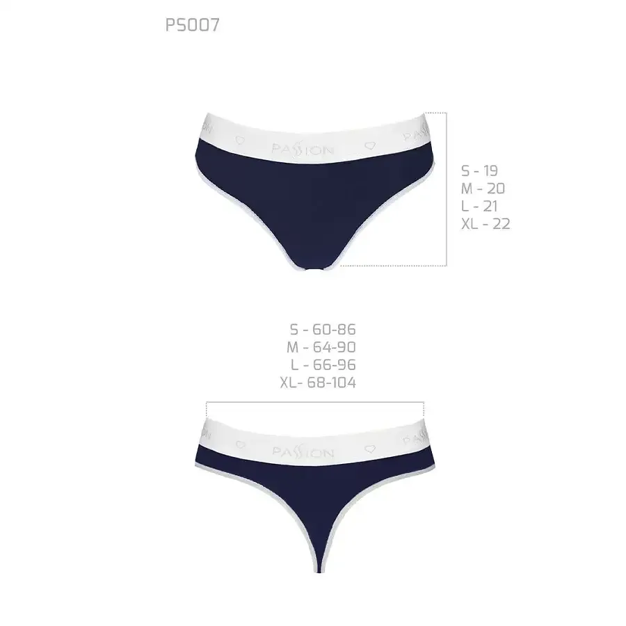 Спортивні трусики-стрінги Passion PS007 PANTIES S, navy blue Львів - фото 6