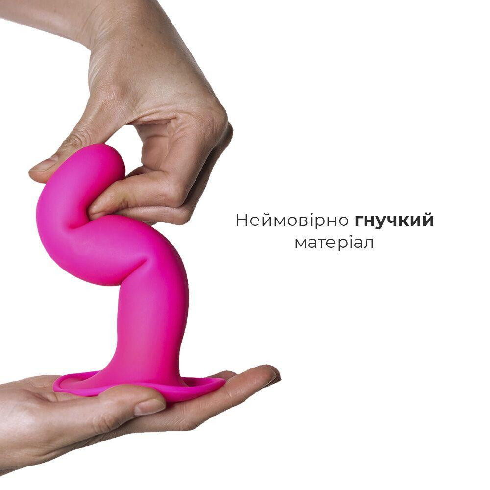Дилдо з присоскою Adrien Lastic Hitsens 4 Pink, відмінно для страпона, діаметр 3,7см, довжина 17,8см Sex Aura Київ - фото 3