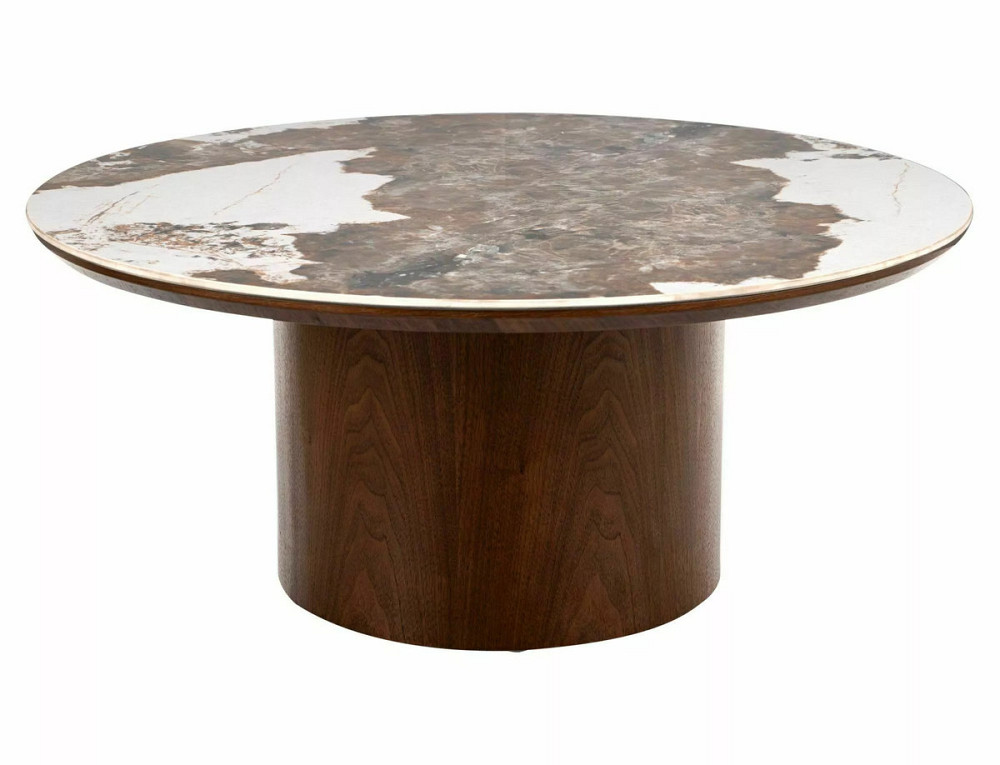 Журнальний столик RONDO білий PANDORO/горіх д.80*35 Днепр - изображение 1