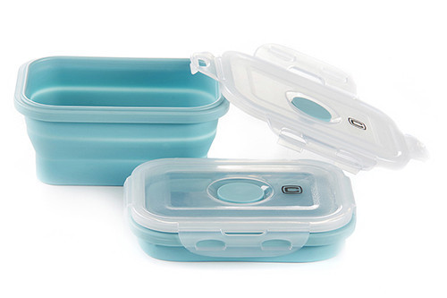 Ланчбокс складаний з кришкою-засувкою блакитний 350мл СИЛА Київ - фото 1