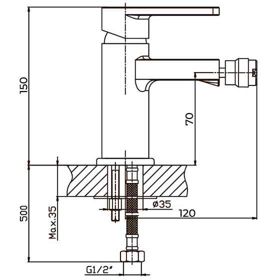 Змішувач для біде Haiba Gudini 002   ( HB0146 ) 38386 Харків