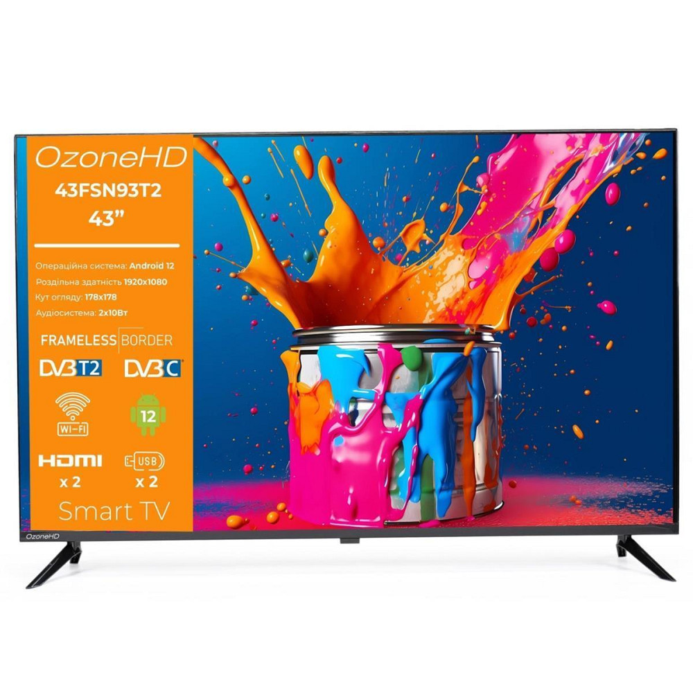 Телевізор OzoneHD 43FSN93T2 6.2 кг Харків - фото 1