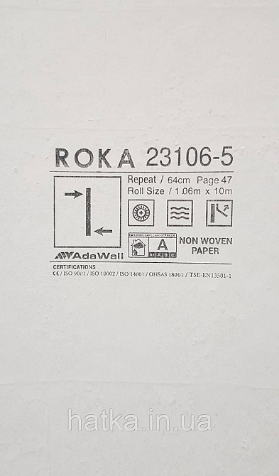 Шпалери вінілові на флізеліні AdaWall Roka 1.06х10 під плитку структурні чорні 23106-5 Київ - фото 4