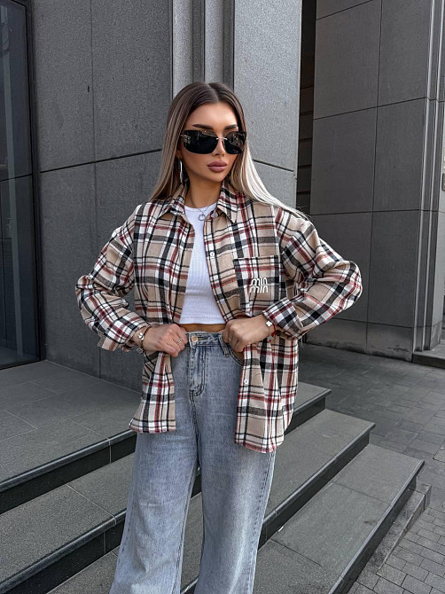 Женская рубашка в клетку (с накатом) Одесса - изображение 4