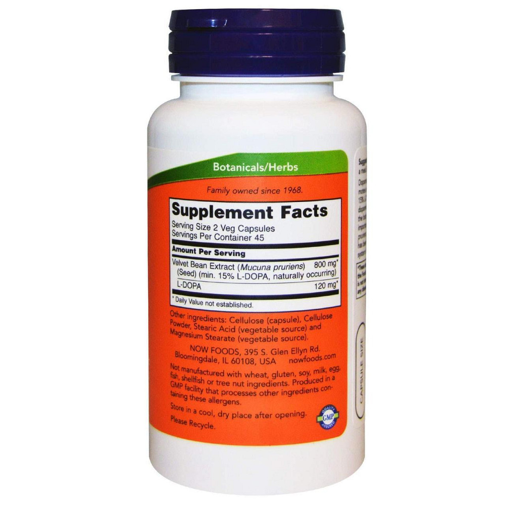 Мукуна пекуча Now Foods Dopa Mucuna 90 вегетаріанських капсул Київ - фото 2