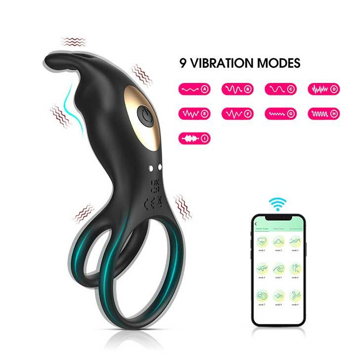 Смарт виброкольцо на пенис и мошонку Love Spouse 