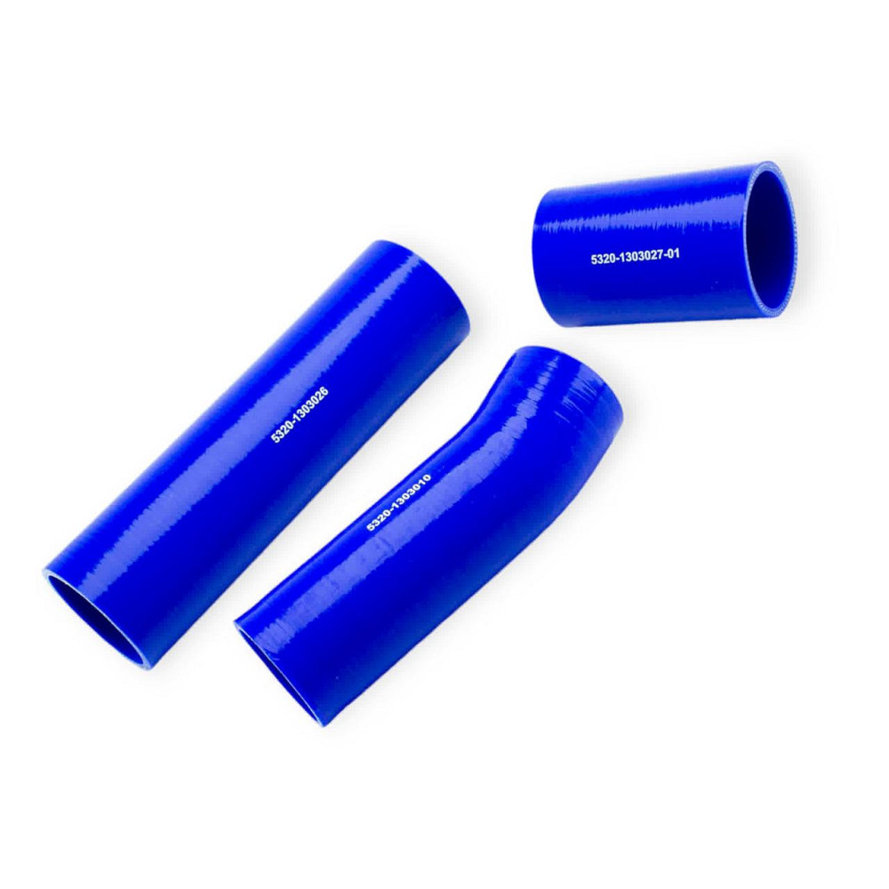 Патрубок Камаз (к-кт 3 шт) силікон синій радіатора Мукачево - фото 1