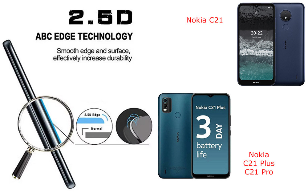 Защитное стекло ArmorGlass для Nokia C21, C21 Plus, C21 Pro – устойчивое к царапинам и ударам Киев - изображение 2
