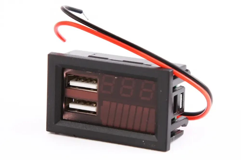 Вольтометр цифрового блоку 0,28 6/12/24В 2USB 3.1А Зоря Вінниця - фото 1