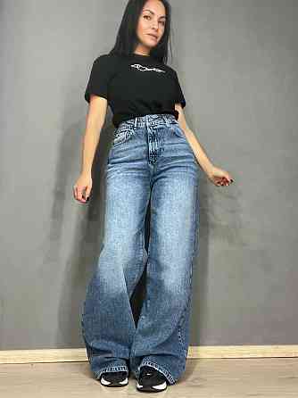 Джинси жіночі Zeo Basic 4635 WIDE LEG palazzo jeans висока посадка широкі довгі світло сині, світло- Одеса