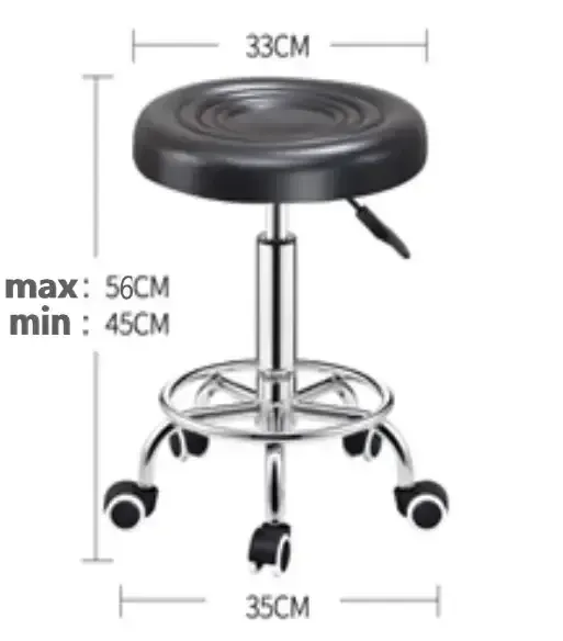 Стул косметологический без спинки на колесах с подставкой для ног, регулировка высоты Красный Киев - изображение 9