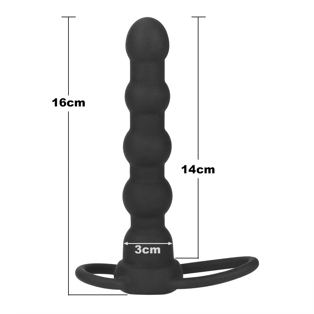 Насадка для подвійного проникнення - Anal Indulgence Collection Vibrating Rock Balled Double Prober Sex Aura Київ - фото 9
