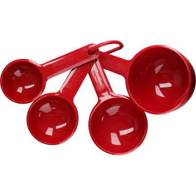 Аксессуар кухонный KitchenAid Набір мірних ложок Universal, 4 шт, 59/79/118/237 мл, червоний (KQG058OHERE) Винница - изображение 1
