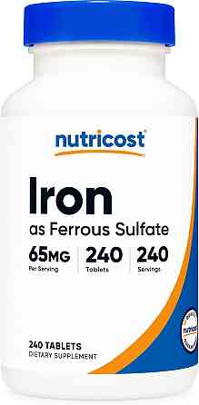 Железо Nutricost Iron, 65 mg, 240 Tablets Луцк