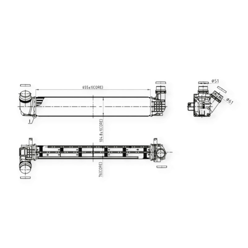 Радиатор интеркулера автомобиль Рено Scenic III, Megane III 1.9D, 2.0TCei 08- Мукачево - изображение 1