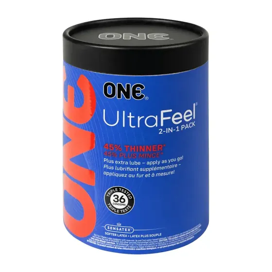 Презервативи ONE Ultra Feel, ультратонкі, з додатковою змазкою, 36 шт, подарункове паковання-тубус Львів