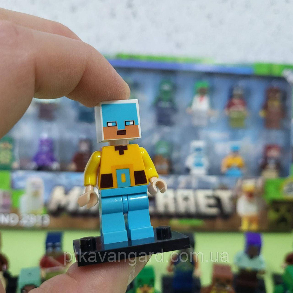 Набір фігурок Майнкрафт 16 героїв + зброя, з підставками 2913 Хмельницький - фото 3