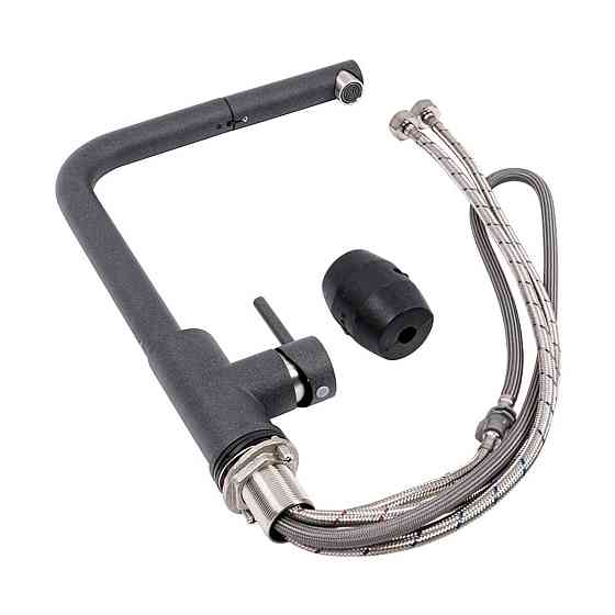 Q411B змішувач кухонний VALESO ЧОРНИЙ МЕТАЛІК (з висувною лійкою) Коломыя