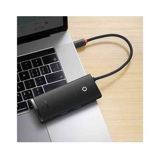 USB-хаб Baseus Lite Series 6-Port Type-C HUB Docking Station (Type-C to HDMI+USB3.0*2+Type-C Data+SD/TF) Black Киев