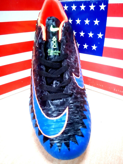 Бутсы мужские Nike Mercurial CR7 (черный с синим и салатным). Сумы - изображение 7