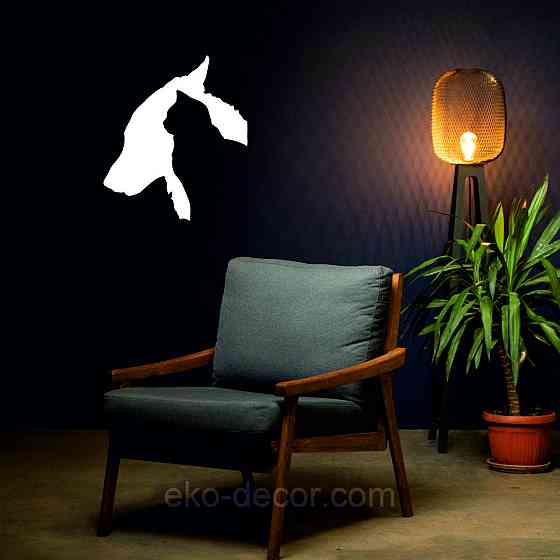 Декоративне настінне Панно «Кіт та Собака», Декор на стіну 70*64 см, Білий Київ